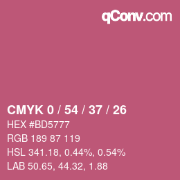 カラーコード: CMYK 0 / 54 / 37 / 26 | qconv.com