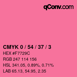 Color code: CMYK 0 / 54 / 37 / 3 | qconv.com