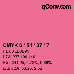 カラーコード: CMYK 0 / 54 / 37 / 7 | qconv.com