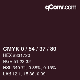 Color code: CMYK 0 / 54 / 37 / 80 | qconv.com