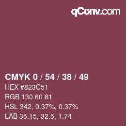 颜色代码: CMYK 0 / 54 / 38 / 49 | qconv.com