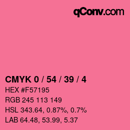 Color code: CMYK 0 / 54 / 39 / 4 | qconv.com