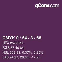 カラーコード: CMYK 0 / 54 / 3 / 66 | qconv.com