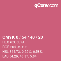 Code couleur: CMYK 0 / 54 / 40 / 20 | qconv.com