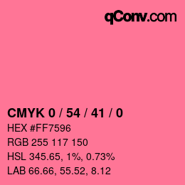 カラーコード: CMYK 0 / 54 / 41 / 0 | qconv.com