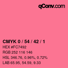 颜色代码: CMYK 0 / 54 / 42 / 1 | qconv.com