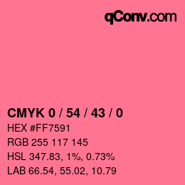 颜色代码: CMYK 0 / 54 / 43 / 0 | qconv.com