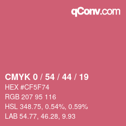 颜色代码: CMYK 0 / 54 / 44 / 19 | qconv.com