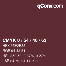 Código de color: CMYK 0 / 54 / 46 / 63 | qconv.com