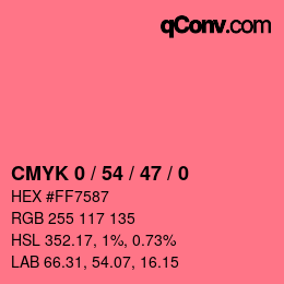 Color code: CMYK 0 / 54 / 47 / 0 | qconv.com