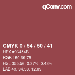 颜色代码: CMYK 0 / 54 / 50 / 41 | qconv.com