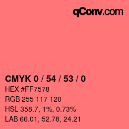 Farbcode: CMYK 0 / 54 / 53 / 0 | qconv.com