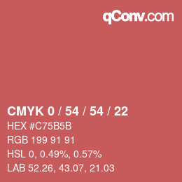 カラーコード: CMYK 0 / 54 / 54 / 22 | qconv.com