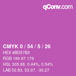 カラーコード: CMYK 0 / 54 / 5 / 26 | qconv.com