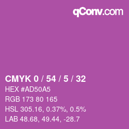 Color code: CMYK 0 / 54 / 5 / 32 | qconv.com