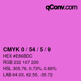 カラーコード: CMYK 0 / 54 / 5 / 9 | qconv.com