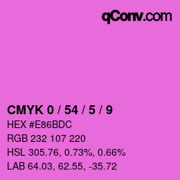 カラーコード: CMYK 0 / 54 / 5 / 9 | qconv.com