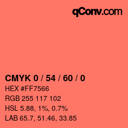 カラーコード: CMYK 0 / 54 / 60 / 0 | qconv.com