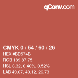 カラーコード: CMYK 0 / 54 / 60 / 26 | qconv.com