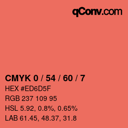 カラーコード: CMYK 0 / 54 / 60 / 7 | qconv.com