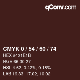 颜色代码: CMYK 0 / 54 / 60 / 74 | qconv.com