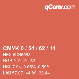 Farbcode: CMYK 0 / 54 / 62 / 14 | qconv.com