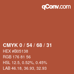 Color code: CMYK 0 / 54 / 68 / 31 | qconv.com