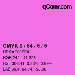 カラーコード: CMYK 0 / 54 / 6 / 5 | qconv.com