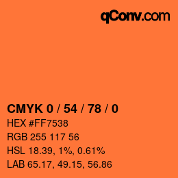 Color code: CMYK 0 / 54 / 78 / 0 | qconv.com