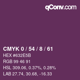 カラーコード: CMYK 0 / 54 / 8 / 61 | qconv.com