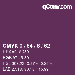 カラーコード: CMYK 0 / 54 / 8 / 62 | qconv.com