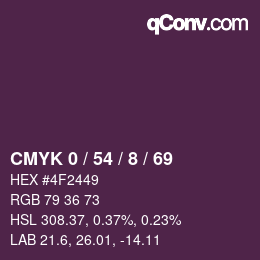 Color code: CMYK 0 / 54 / 8 / 69 | qconv.com