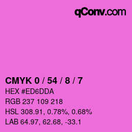 Farbcode: CMYK 0 / 54 / 8 / 7 | qconv.com