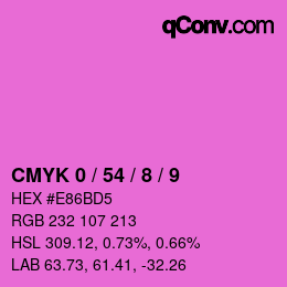 カラーコード: CMYK 0 / 54 / 8 / 9 | qconv.com