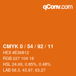 カラーコード: CMYK 0 / 54 / 92 / 11 | qconv.com