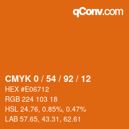 カラーコード: CMYK 0 / 54 / 92 / 12 | qconv.com