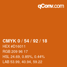 颜色代码: CMYK 0 / 54 / 92 / 18 | qconv.com