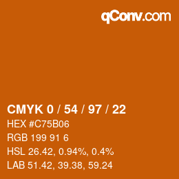 Color code: CMYK 0 / 54 / 97 / 22 | qconv.com