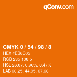 カラーコード: CMYK 0 / 54 / 98 / 8 | qconv.com