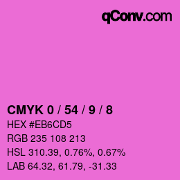 颜色代码: CMYK 0 / 54 / 9 / 8 | qconv.com