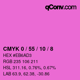 カラーコード: CMYK 0 / 55 / 10 / 8 | qconv.com