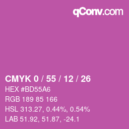 Color code: CMYK 0 / 55 / 12 / 26 | qconv.com