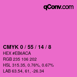 カラーコード: CMYK 0 / 55 / 14 / 8 | qconv.com