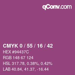 Color code: CMYK 0 / 55 / 16 / 42 | qconv.com