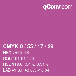 Color code: CMYK 0 / 55 / 17 / 29 | qconv.com