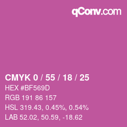 颜色代码: CMYK 0 / 55 / 18 / 25 | qconv.com