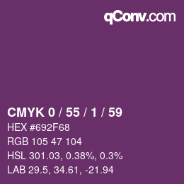 Color code: CMYK 0 / 55 / 1 / 59 | qconv.com