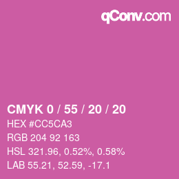 カラーコード: CMYK 0 / 55 / 20 / 20 | qconv.com