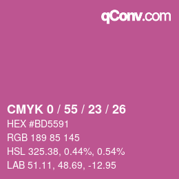 Color code: CMYK 0 / 55 / 23 / 26 | qconv.com