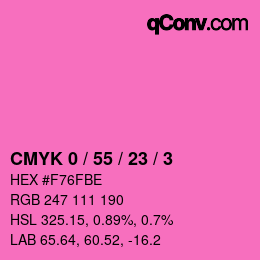 カラーコード: CMYK 0 / 55 / 23 / 3 | qconv.com